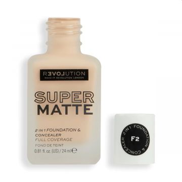 Makeup Revolution Relove Supermatte Foundation F2 - 5057566479509