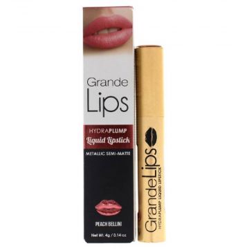 Grande Lips Hydraplump Liquid Lipstick Metallic Semi Matte - Peach Bellini - 4g - 040232424786